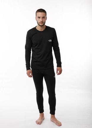 Термобелье мужское зимнее the north face черный теплый комплект кофта и штаны на флисе на зиму с начесом10 фото
