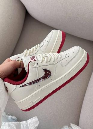 Женские кроссовки nike air force beige/bordo* izd