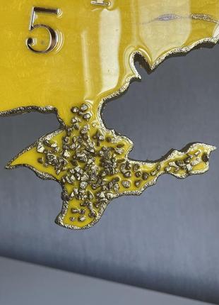 Годинник настінний з епоксидної смоли "карта україни" 40x25 см