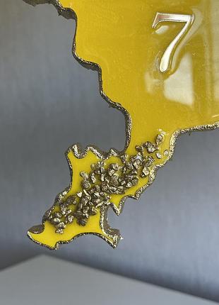 Годинник настінний з епоксидної смоли "карта україни" 40x25 см