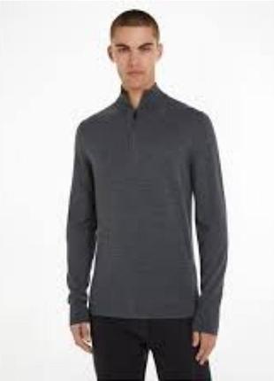 Фирменный джемпер на молнии из смеси шерсти мериноса и акрила. calvin klein