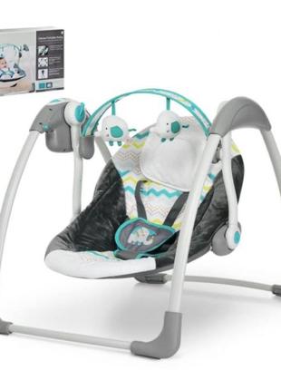 Кресло-качалка mastela deluxe portable swing серо-бирюзовый (6503)