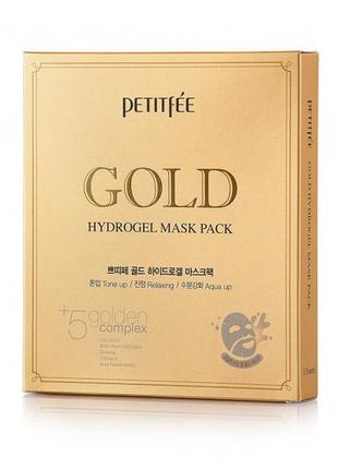 Гідрогелева маска для обличчя petitfee gold hydrogel mask pack +5 golden complex