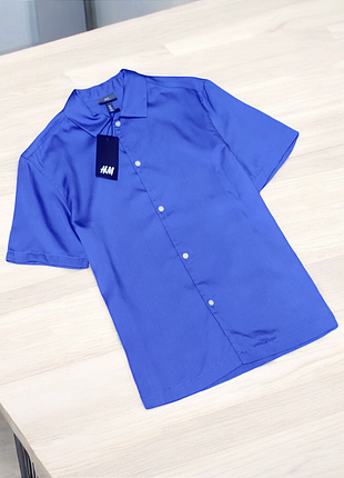 Брендовая качественная рубашка h&m regular fit этикетка