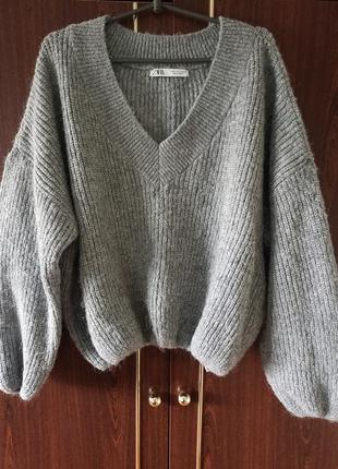 Светр оверсайз з вовною zara