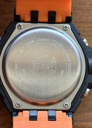 Мужские спортивные часы casio g-shock с оранжевым ремешком