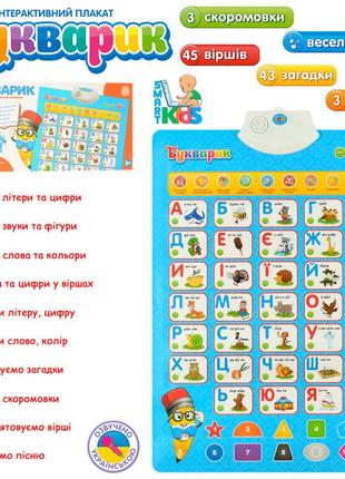 Дитячий розвиваючий плакат 7031 ua укр. мовою