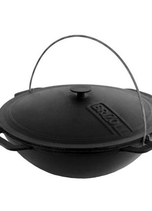 Казан чавунний азіатський з кришкою brizoll ka-10-1 10 л 36 см