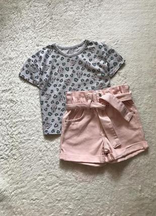 Костюм летний шорты джинсовые футболка минные