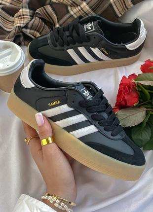 Женские кроссовки adidas samba MS237 black* izd