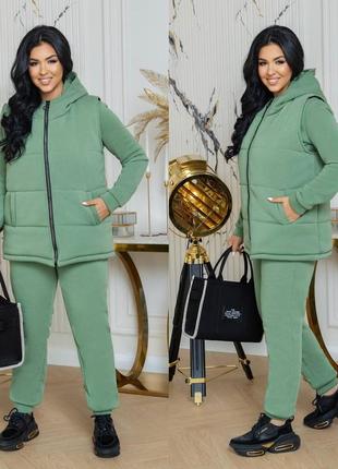 Спортивні костюми на флісі трійка 46-60 розмір4 фото