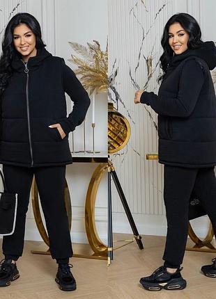 Спортивні костюми на флісі трійка 46-60 розмір10 фото