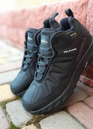 Merrell float pro высокие черные с белым кроссовки мужские осенние зимние термо евро зима водонепроницаемые отличное качество ботинки мерол