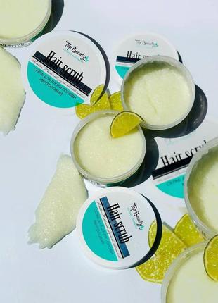 Скраб для шкіри голови з ментолом і олією м'яти top beauty menthol hair scrub