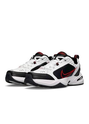 💎мужские кроссовки nike air max monarch iv white white red / демисезонные / весенние, летние, осенние / текстиль, кожа, замша /