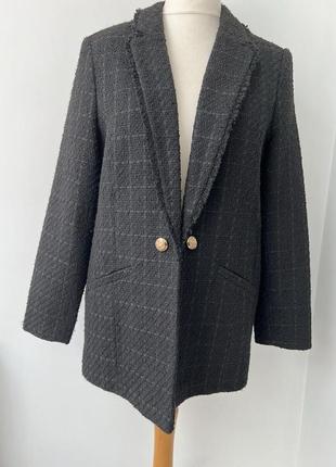 Жакет, пиджак zara черный, твид massimo dutti mango