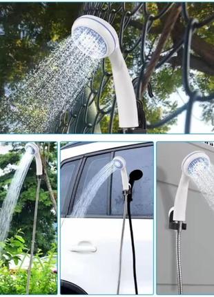 Туристический душ на аккумуляторе usb душ кемпинговый с помпой li-ion (2200 мач), пластиковый шланг tr-2882 фото
