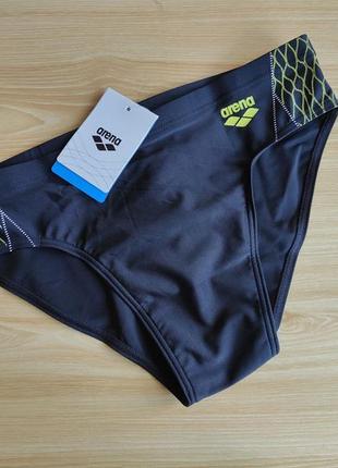 Мужские плавки брифы arena twist brief black-soft green