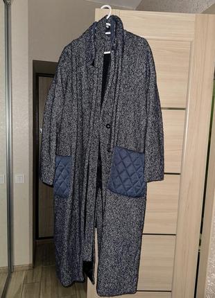Пальто,длинное, оверсайз, осеннее,зимнее,gn fashion,пальто халат, с поясом