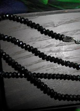 Чокер з натурального чорного турмаліну -шерлу, натуральний камінь, шерл2 фото