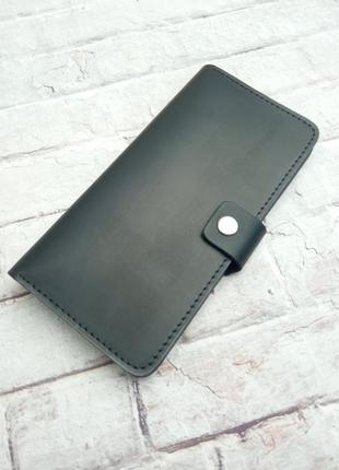 Чоловічий гаманець шкіряний чорний ручна робота