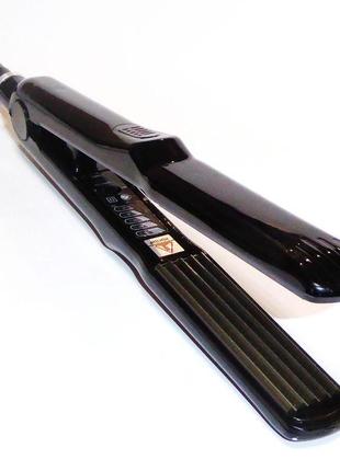 Праска-гофре для волосся професійна 119/5 зубів "деніс professional" чорний