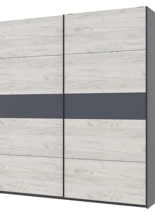 Шкаф-купе двухдверный doros g-caiser 200х60х240 см графит/дуб крафт белый/графит (drs-011040)