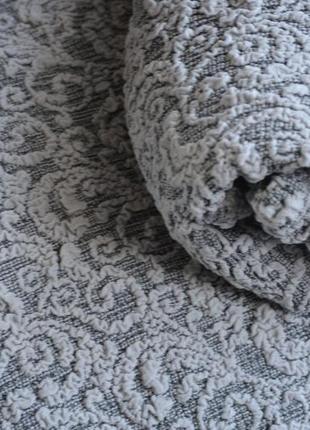 Чехлы на стулья со спинкой кухонные жаккардовые с юбкой, мягкий чехол...