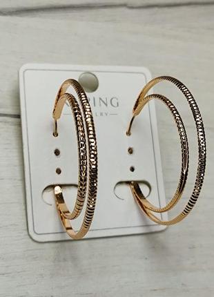 Серьги кольца ксюпинг xuping медзолото позолота