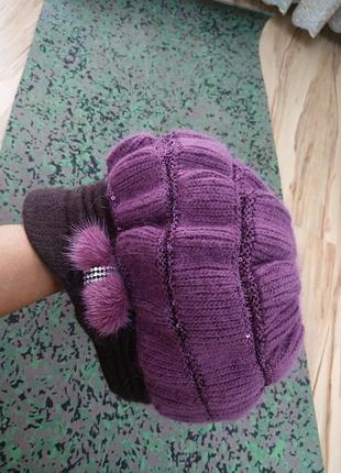 Новая стильная очень тёплая шапка кашкет шерсть