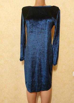 Ефекта велюрова синя сукня xl