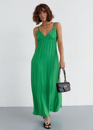 Літній сарафан із відкритою спиною - зелений цвет, m (є розміри)