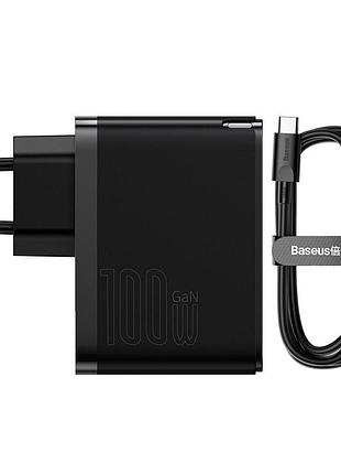 Сетевой зп type-c 1m baseus gan3 pro fast charger c+u 100w black ccgp090201