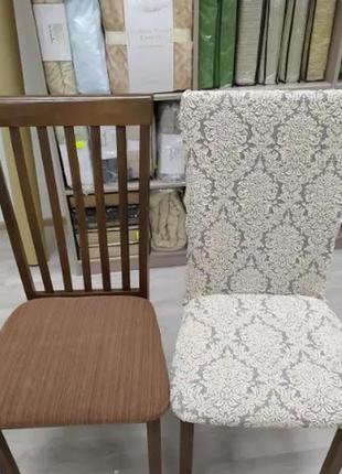 Чехлы для стульев без юбки жаккардовые декоративные стильные, мягкий чехол стул...