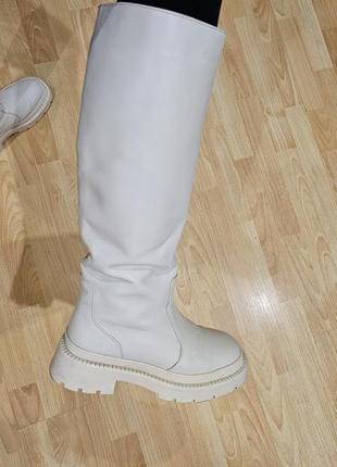 Чоботи труби шкіра