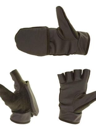 Перчатки softshell и флис хаки для активной тренировки размер sml ve-33