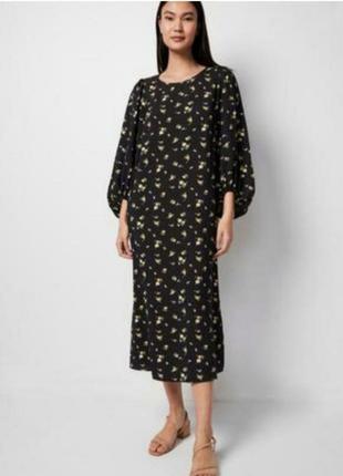 Платье миди h&m с широкими рукавами