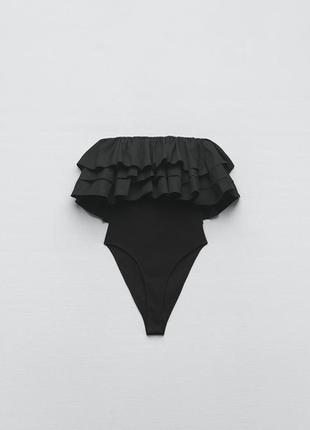 Боди с воланами zara