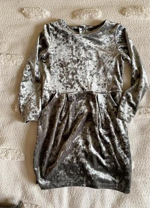 Бархатное детское платье h&m