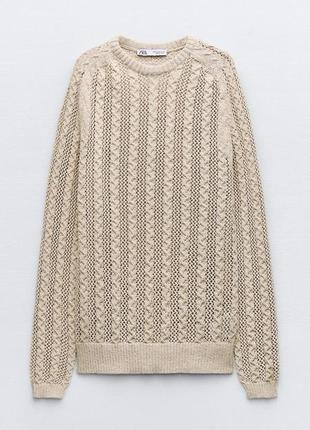 Мереживний трикотажний светр zara