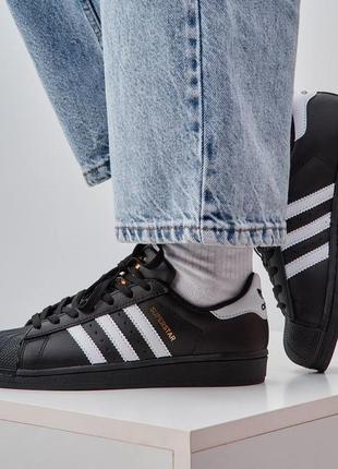 Кеды adidas superstar black premium матовые, адидас суперстар черные матовые
