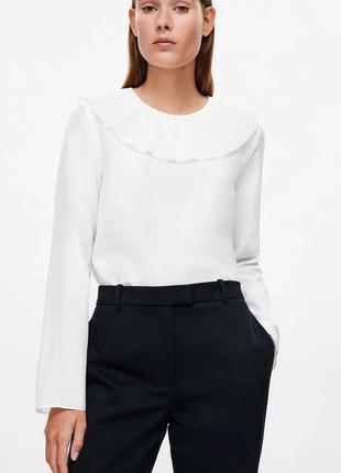 Блуза cos з коміром пліссе