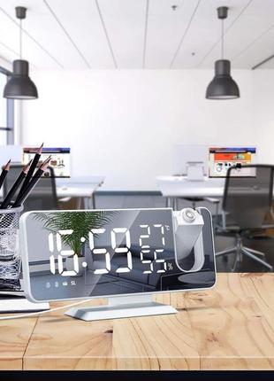 Годинник, будильник із проєктором threeh і зарядним пристроєм usb. , с fm-радио2 фото