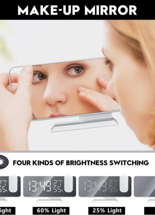 Годинник, будильник із проєктором threeh і зарядним пристроєм usb. , с fm-радио4 фото