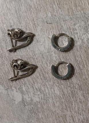 Серьги серебро 925