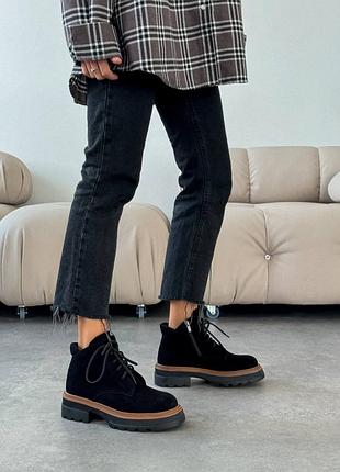 Демисезонные ботинки цвет: черный натуральная замша