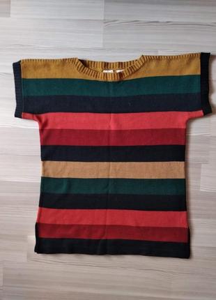 Джемпер свитер tallgirls пуловер полосатый полоскадки черный оранжевый зеленый