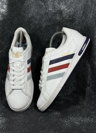 Кросівки шкіряні білі adidas neo label1 фото