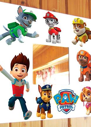 Декоративное зеркало "щенячий патруль. paw patrol" классный подарок ребенку, украшение для детской