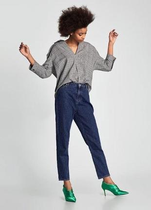 Класична блузка блуза сорочка в карту zara m (46-48)